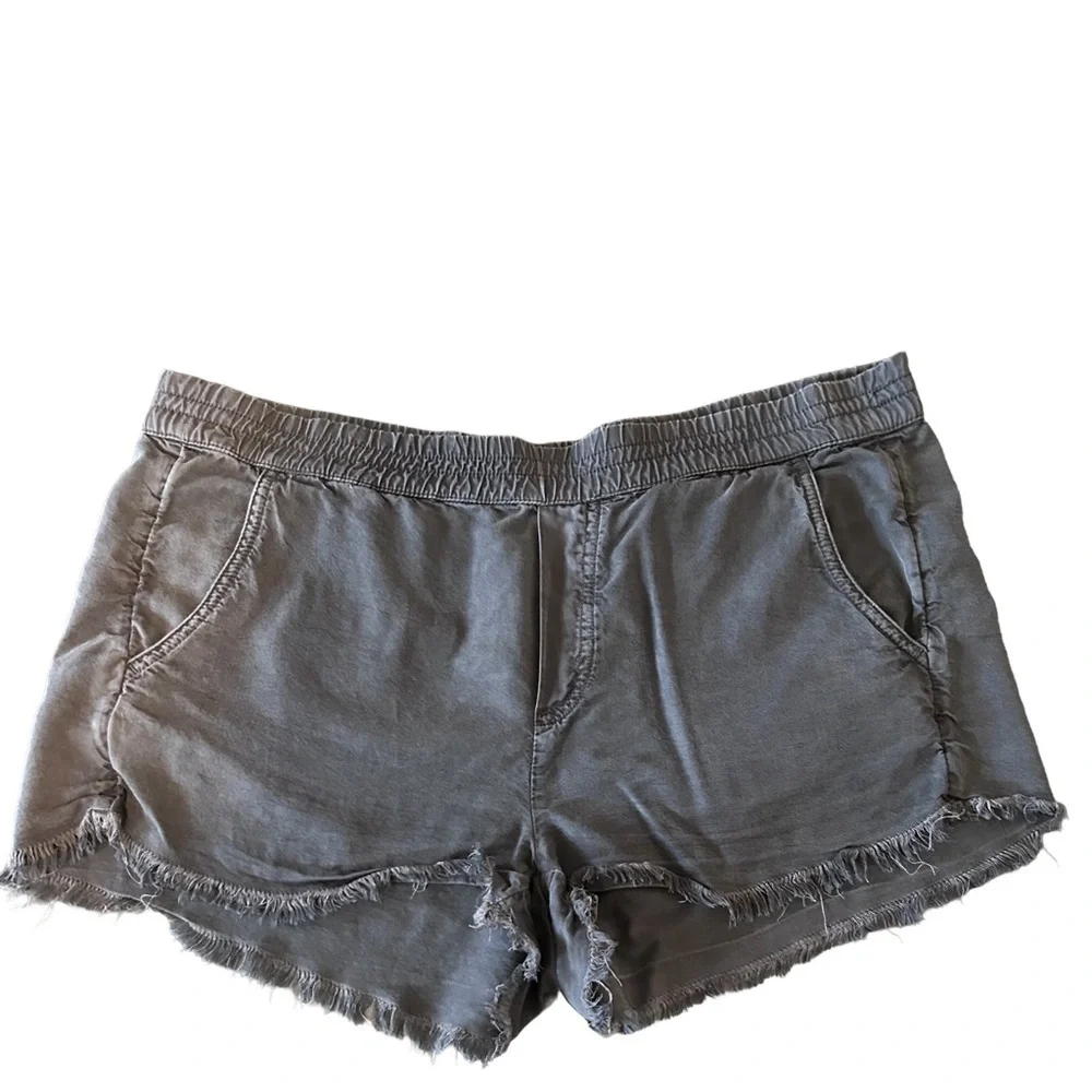 Aerie Women's Gray Frayed Edge Elastic Waist Shorts Size Small
